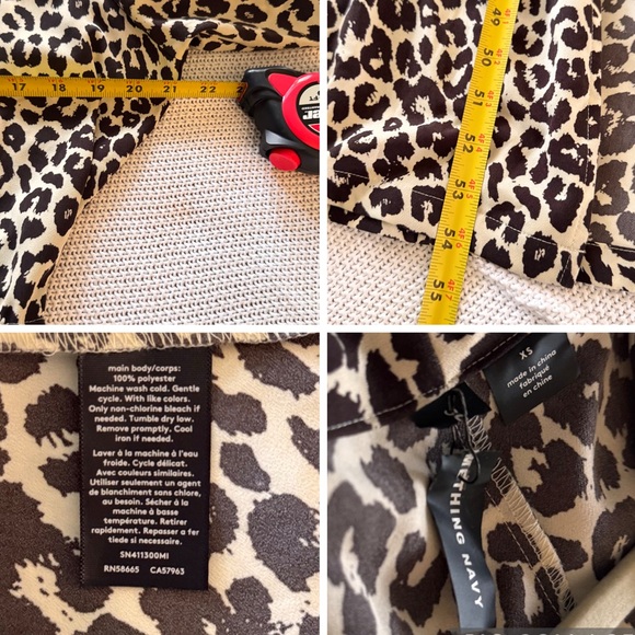 SOMETHING NAVY Brown Leopard Print Swim Coverup Robe Kimono Wrap - Picture 7 of 14